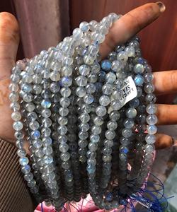 สร้อยข้อมือหินลาบราโดไรต์สีน้ำเงินเทา ประกายรุ้ง หินมูนสโตนสีเทา สำหรับขายส่ง เหมาะเป็นของขวัญวันแม่ วันอีสเตอร์ - Product Image 2