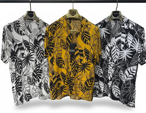 Camisa Moderna de Manga Corta para Hombre con Estampado Floral, Corte Holgado, Tela Ligera, Transpirable, Ecológica, Elegante, Ropa Casual de Verano - Product Image 4