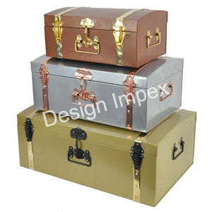 กล่องเก็บของตกแต่งขนาดใหญ่ กล่องโลหะทำมือ กระเป๋าเดินทางอเนกประสงค์ กล่องเก็บของสไตล์ทันสมัย ของขวัญ ราคาโรงงาน MOQ ต่ำ - Product Image 5