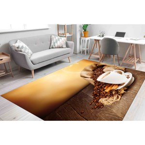 Coffee Bean Kitchen <b>Rug</b>: Modern Anti-Slip Accent <b>Rug</b>,<b>Chenille</b> <b>Rug</b> - Product Image 4