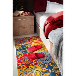 Tappeto Runner di Design Italiano 55x180cm Lavabile Jacquard Antiscivolo Morbido Poliestere Cotone Design Orientale per Uso Domestico Excelsa - Product Image 3