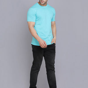 Logotipo personalizado Precio al por mayor Camiseta de alta calidad para hombre Camiseta transpirable para hombre Camisetas de color sólido para hombre para adultos al por mayor - Product Image 2