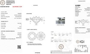 ได้รับการรับรองจาก IGI ทรงกลมเพชรเพชร1.50กะรัต K VVS2เพชรโซลิแทร์สีขาวธรรมชาติแบบหลวมใสสำหรับการทำเครื่องประดับ - Product Image 2