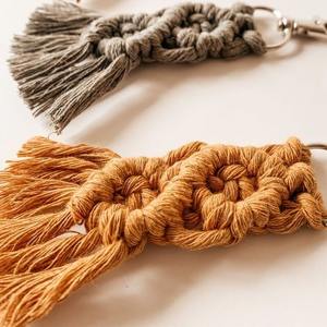 Mini kits de llaveros de macramé bohemio con borlas, caja fuerte hecha a mano para llave de coche, monedero, billetera de teléfono para regalos de boda - Product Image 6