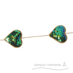 Decorazione della casa per le festività natalizie verde smeraldo appesa alla parete piena di amore cuore - Product Image 3