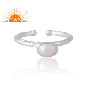 Increíble diseño de Plata Perla natural anillo de piedras preciosas diseño personalizado joyería para mujer regalo para ella - Product Image 3