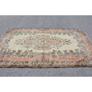 พรมขนแกะสีเบจสีน้ำตาลขนาด5.4X9.4ฟุตแนววินเทจผ้าทอแบบแบนมีลวดลายปะต่อสำหรับตกแต่งห้องนั่งเล่นโถงทางเดิน - Product Image 3