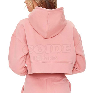 2025 Material polar mujer Crop Top Sudadera con capucha nueva llegada venta al por mayor de alta calidad logotipo personalizado mujeres Crop Top - Product Image 2