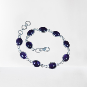 Bracelet en argent sterling 925 avec pierre précieuse améthyste bijoux Spinner plaqués or massif pour les occasions de fête - Product Image 1