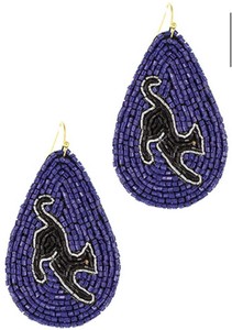 ต่างหูปักลายลูกปัดหลายเม็ดมีดีไซน์ลายทางพร้อมไข่มุกเพชรงานครบรอบแต่งงานสำหรับทุกเพศ - Product Image 2