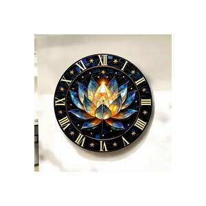 Colorful Print Patterned Wooden Silent <b>Table</b> Wall <b>Clock</b> 50cm Roman Numeral Gift Stylish and Muted - Product Image 5