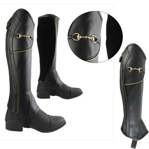 Nuevos CHAPS de equitación de media calidad para hombres y mujeres Equipo de cuero Chaps de cuero genuino a la venta - Product Image 6