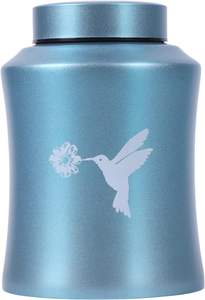 Urnes de l'arbre de vie pour les cendres humaines-Urnes de crémation pour adultes pour les funérailles, l'inhumation ou la maison (160 pouces cubes bleu (colibri)) - Product Image 2