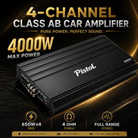 Amplificateur audio de voiture haute puissance 480 classe AB 4 canaux 4000W Stéréo pleine gamme 65W X4 RMS 4 ohms Amplificateur de puissance audio