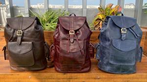 High Quality Customizable Men's Fashionable Real Cow Leather Laptop Backpack Big Capacity Genuine Leather Travel Luxury Backpack - Product Image 4