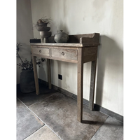 Table console rectangulaire en bois rustique marron Kamal Art Craft, 2 tiroirs, étroite, largeur 100 cm, profondeur 33 cm, chambre à coucher, villa, salon