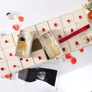 Calendrier de l'avent de Noël boîte-cadeau conception de roses vides avec revêtement UV mat stratification brillante vernissage manipulation d'impression personnalisée - Product Image 3