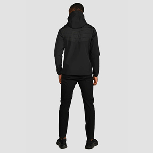 Veste matelassée pour homme avec logo réfléchissant personnalisé, poignets ajustables, matelassage thermosoudé, gris jet, motif lettres, coupe-vent - Product Image 4