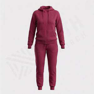 Ensemble de survêtement en molleton streetwear lourd pour femmes, deux pièces, vêtements de sport, taille haute, jogging de sport - Product Image 1
