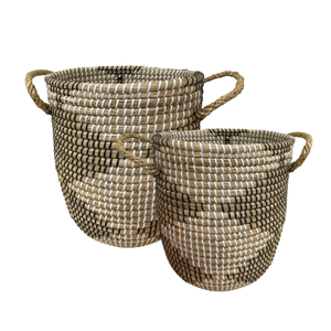 Wholesale Vietnamese High Quality SEAGRASS LAUNDRY <b>BASKET</b> <b>with</b> <b>Handles</b> Handmade High-Quality Laundry Organizer From Vietnam - Product Image 1
