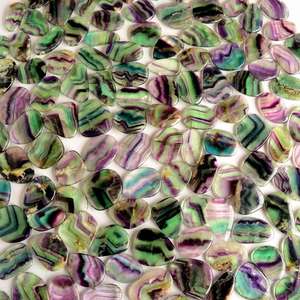 Cristal curativo de cuarzo multicolor de fluorita Natural, cabujón suelto de 8mm de altura, elegante para hacer joyas, Palma de piedra de preocupación de bolsillo - Product Image 2