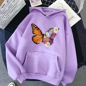 Nouvel arrivage de sweat à capuche pour femmes ensemble sweat 50 coton 50 polyester à manches longues imprimé surdimensionné pull à capuche en gros noir - Product Image 6