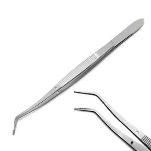 Pinzas Quirúrgicas Dentales de Acero Inoxidable, Pinzas Curvas Dentadas, Fórceps para Apósitos, Pinzas Dentales Manuales de Primera Calidad - Product Image 3