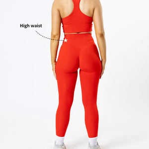 Ensemble de yoga 2 pièces de haute qualité pour femmes, vêtements de sport personnalisés pour la salle de sport, vêtements de sport respirants, lifting des fesses, contrôle du ventre, entraînement - Product Image 5