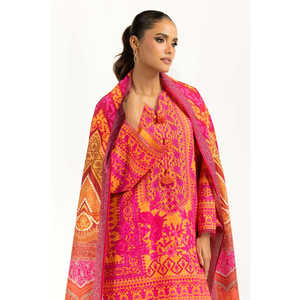 IUSTKSD-1197สูทพิมพ์ลายโบฮีเมียนสีกากี3ชิ้นเสื้อแขนสามส่วนไม่มีปกสำหรับฤดูใบไม้ผลิ/ฤดูร้อนจำนวน2ชิ้น - Product Image 5