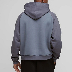 Venta al por mayor 100% algodón hombres Baggy Pullover Hoodie Heavyweight 350 GSM Color Block con capucha transpirable y sudadera de gran tamaño para hombres - Product Image 5