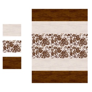 Azulejos de cerámica marrón con textura de madera con diseño de flores de tres colores 300x450mm - Product Image 5