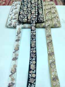 ด้ายปักลายดอกไม้ทำตามสั่งผ้าลูกไม้หลากสีปักเลื่อมกว้าง1.5นิ้วสำหรับขายต่อ - Product Image 2