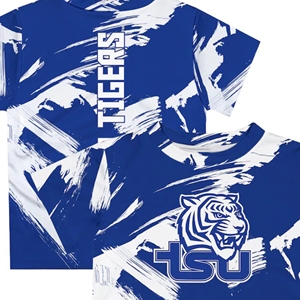 Tennessee State University for Tigers Camiseta informal con estampado abstracto HBCU Apparel Front Logo Custom All Sublimation - Product Image 6