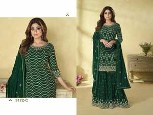 Excelente calidad Nuevo diseñador Moderno Heavy Faux Georgette Salwar Traje con bordado de espejo Trabajo en todo el mundo y suministro al por mayor - Product Image 2