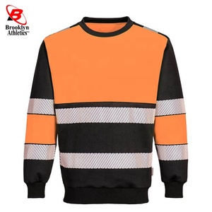 Logotipo personalizable Trabajo Fleece Sudadera Hi Viz Reflective Nuevo Impermeable Poliéster Algodón Cuello redondo Tallas S a 5XL - Product Image 2