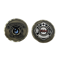 Pièce commémorative personnalisée moderne et traditionnelle pour pompiers, en alliage de zinc, découpe et impression – Honneur, courage, premiers intervenants