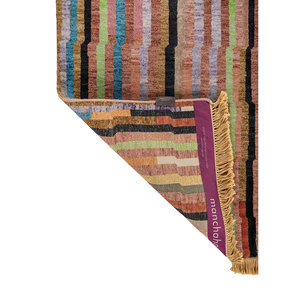 Manchaha Abstract Pattern Hand Knotted Wool & Bamboo Silk Rug Pink & Purple for Home Use-Les-1518 - Product Image 5