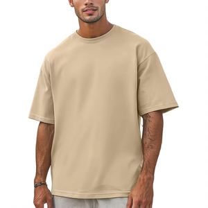 T-shirts Streetwear Oversize 2026 en Coton Lourd 100% – T-shirts Basiques Hip Hop Personnalisés à Épaules Tombantes pour Hommes Tendance - Product Image 1