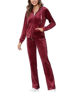 Chándal informal para mujer, conjuntos de dos piezas, logotipo personalizado, ajustado, superventas, chándales cómodos transpirables de lana de algodón - Product Image 1