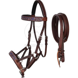 Brida de cuero paquistaní de alta calidad genuina 100% con características de seguridad, elegante Halter Racing, producto ecuestre, Pakistán - Product Image 1