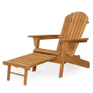 Home Garden Wooden Furniture Adirondack Chair With Ottoman