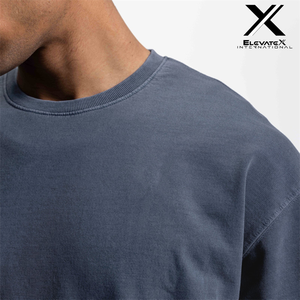 T-shirts personnalisés pour hommes de haute qualité, coupe classique, col rond, toile épaisse, délavée à l'acide, décontractée, grandes tailles, séchage rapide et respirant - Product Image 6