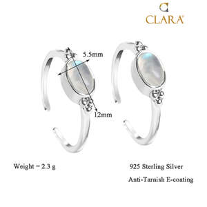 Anillos de Plata de Ley 925 CLARA para los Dedos de los Pies, Par para Compromiso y Boda con Diamantes y Circonitas, con Oro como Material Principal - Product Image 3