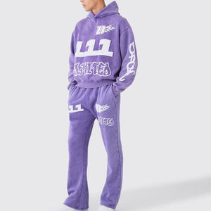 Chándales personalizados de alta calidad para hombre 2025, chándal de lana con bloque de Color, Sudadera con capucha de manga larga, chándales para hombre - Product Image 1