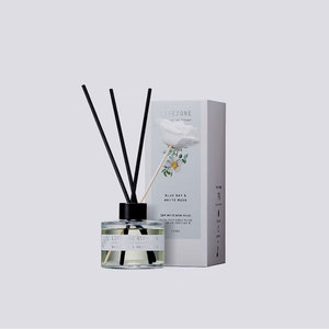 [LIFEZONE] Glass Indoor <b>Diffuser</b> Home Fragrance Long Lasting Blue Bay & White Musk 130ml for Bedroom and Living <b>Room</b> Decoration - Product Image 1