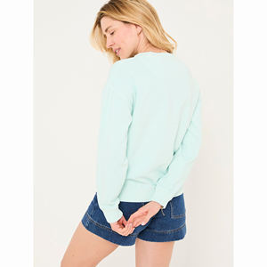 Sweat-shirts pour femmes en coton 100% personnalisés 2025, vêtements décontractés pour l'hiver, logo sur le devant, tissu écologique 220g - Product Image 2