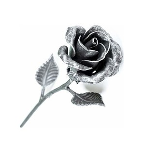 กระถางต้นไม้ตั้งโต๊ะรูปดอกกุหลาบเหล็กเคลือบสีฝุ่น 3 ใบ - Product Image 4