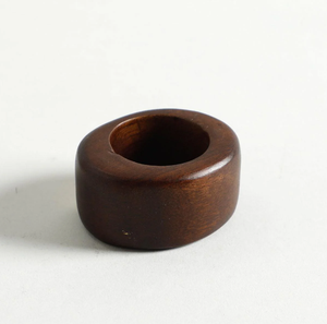 Rond de serviette en bois brun et or design classique décor de table à manger pour la maison décoration de table de dîner de fête de mariage quantité en vrac - Product Image 2