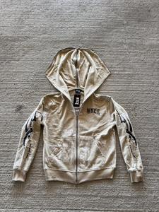 Ropa de calle personalizada, diseño impreso regular, serigrafía con capucha, cremallera, lavado de algodón, cremallera, diamantes de imitación, Sudadera con capucha para hombres - Product Image 2