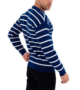 Pull tricoté épais pour homme, style vintage décontracté, col rond, manches unies, 100% tricoté, personnalisé en usine, pour l'hiver, style motard - Product Image 3